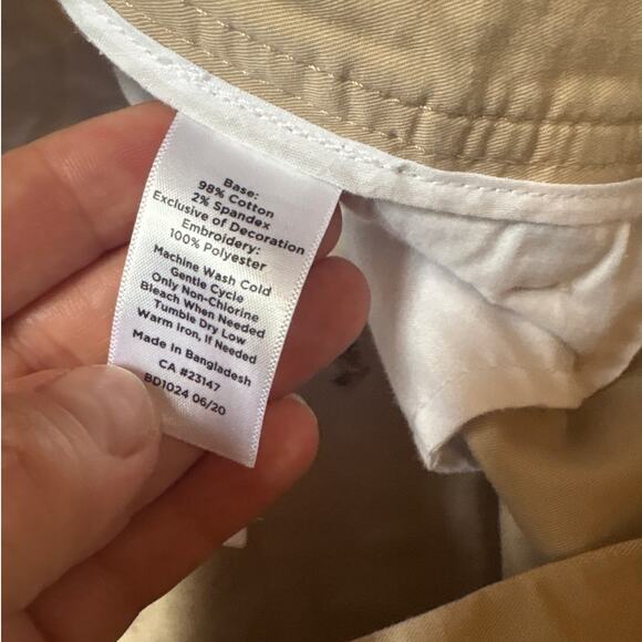 Talbots beige Weekend Chino dachshund embroidered pants SIZE 14 - Picture 5 of 6